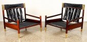 PAIR AFRICAN MAHOGANY CHAIRS B