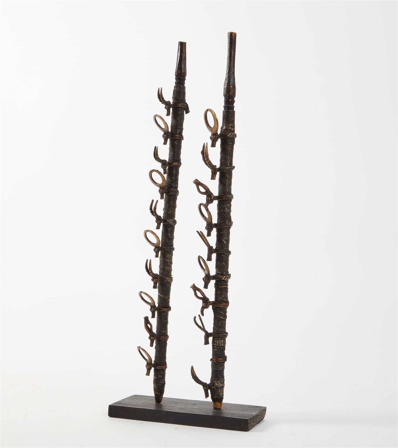 PAIR AFRICAN TRIBAL WOOD AND