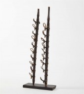 PAIR AFRICAN TRIBAL WOOD AND M