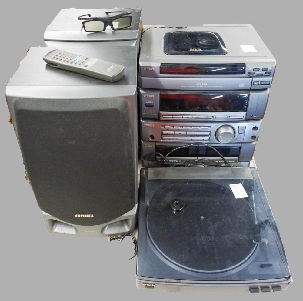 PAIR AIWA TWIN DUCT SHELF SPEAKERS,