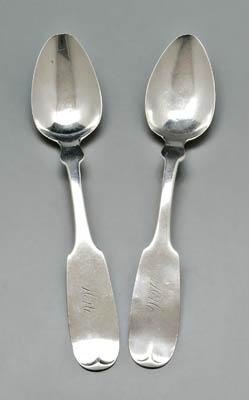 Pair Alabama coin silver spoons: