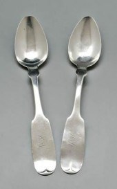 Pair Alabama coin silver spoon