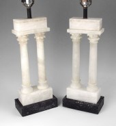 PAIR ALABASTER GREEK REVIVAL L