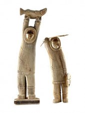 PAIR ALASKAN ESKIMO WALRUS SIG