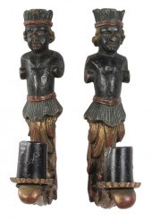 Pair Allegorical Wall Sconces