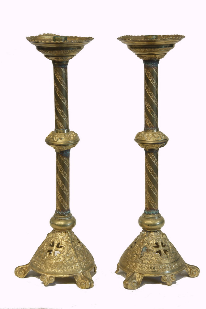 PAIR ALTAR CANDLESTICKS - Pair of