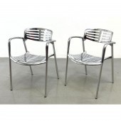 Pair Aluminum Arm Chairs. In t