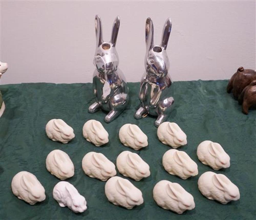 PAIR ALUMINUM RABBIT