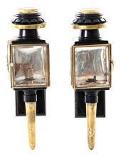 Pair American carriage lantern
