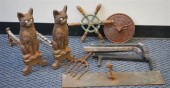 PAIR AMERICAN CAST IRON 'CAT'