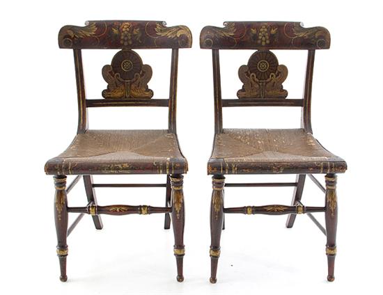 Pair American Classical painted