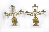 Pair American gilt-brass giran