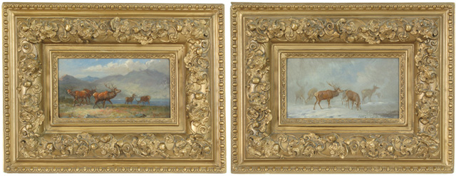 PAIR AMERICAN OILS ON PANELS 19th