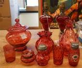 PAIR AMERICAN RUBY AND PRESSED