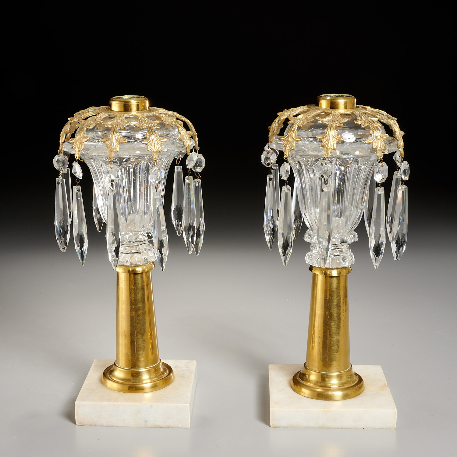 PAIR AMERICAN SANDWICH GLASS