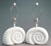 PAIR AMMONITE-FORM TABLE LAMPS