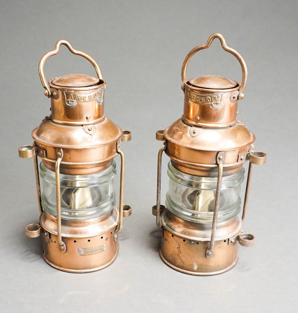 PAIR ANCHOR ENGLISH COPPER AND