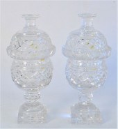 PAIR ANGLO IRISH COVERED CRYST