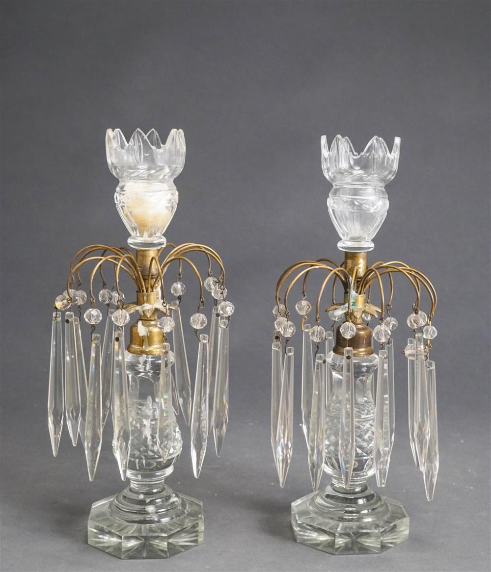 PAIR ANGLO-IRISH CUT CRYSTAL