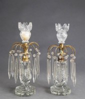 PAIR ANGLO-IRISH CUT CRYSTAL C