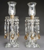 PAIR ANGLO-IRISH CUT CRYSTAL L