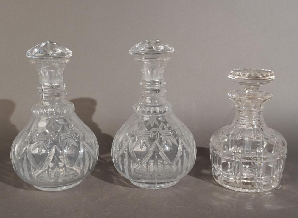 PAIR ANGLO-IRISH MOLDED GLASS AND A