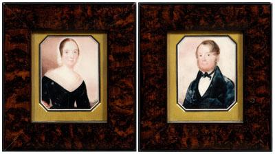 Pair Anson Dickinson miniatures:
