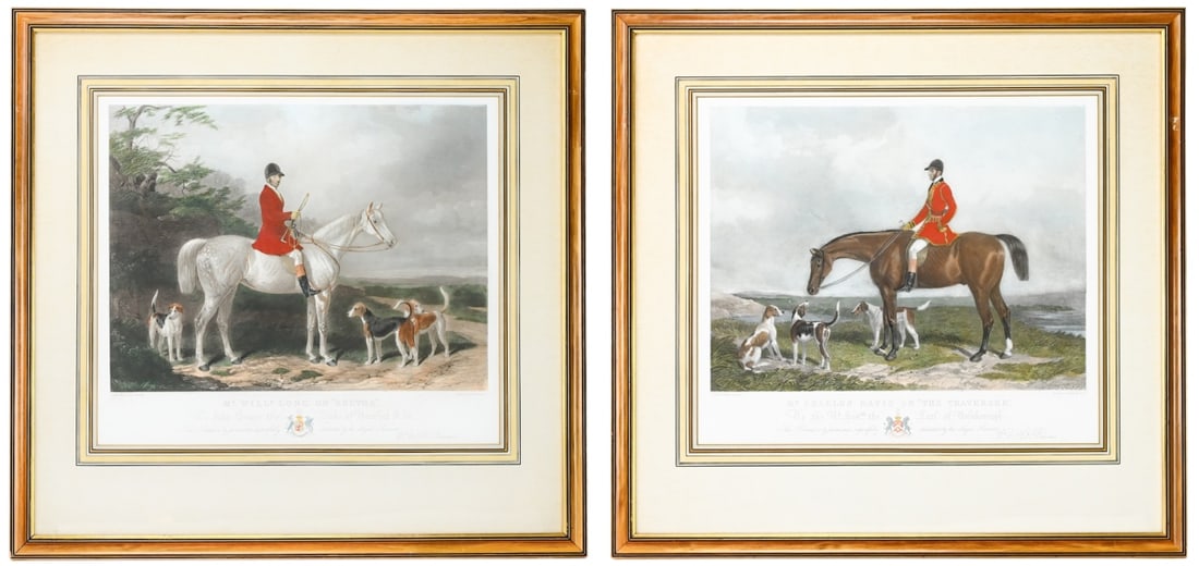 PAIR ANTIQUE BARRAUD HACKER HUNT