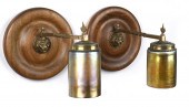 PAIR ANTIQUE BRASS WALL SCONCE