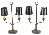 PAIR ANTIQUE BRONZE LIBRARY BO