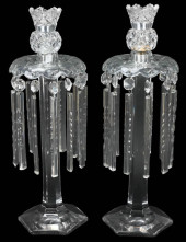 PAIR ANTIQUE CUT GLASS MANTLE