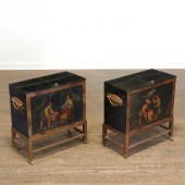 PAIR ANTIQUE ENGLISH TOLE CHIN