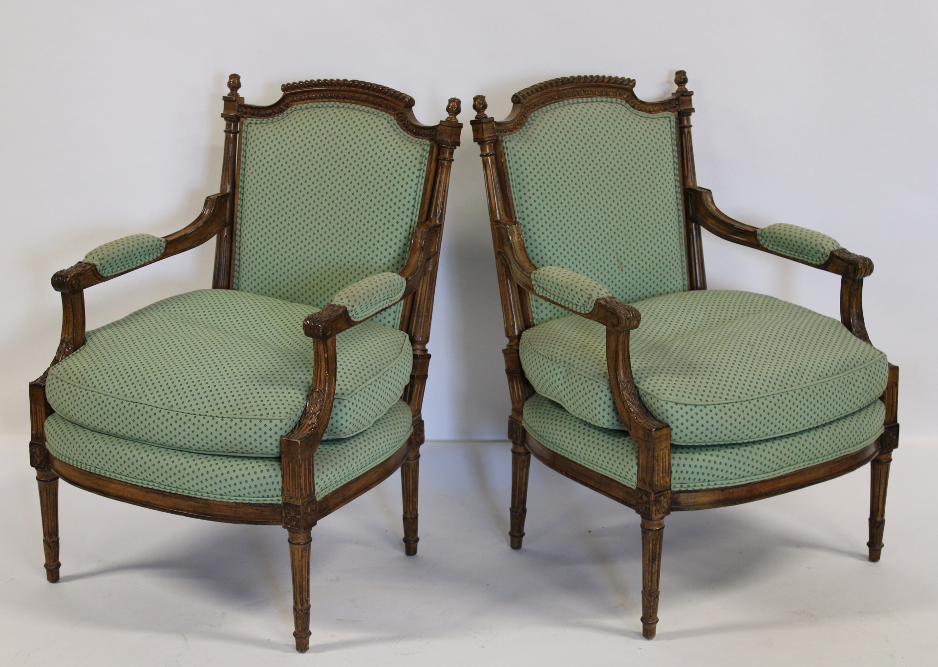 PAIR ANTIQUE & FINELY CARVED