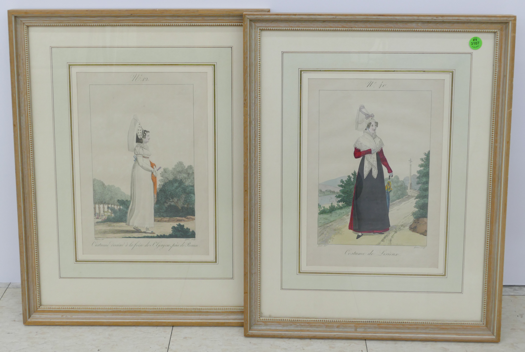 Pair Antique Gatine Tinted