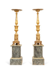 PAIR, ANTIQUE GILTWOOD TORCHIE