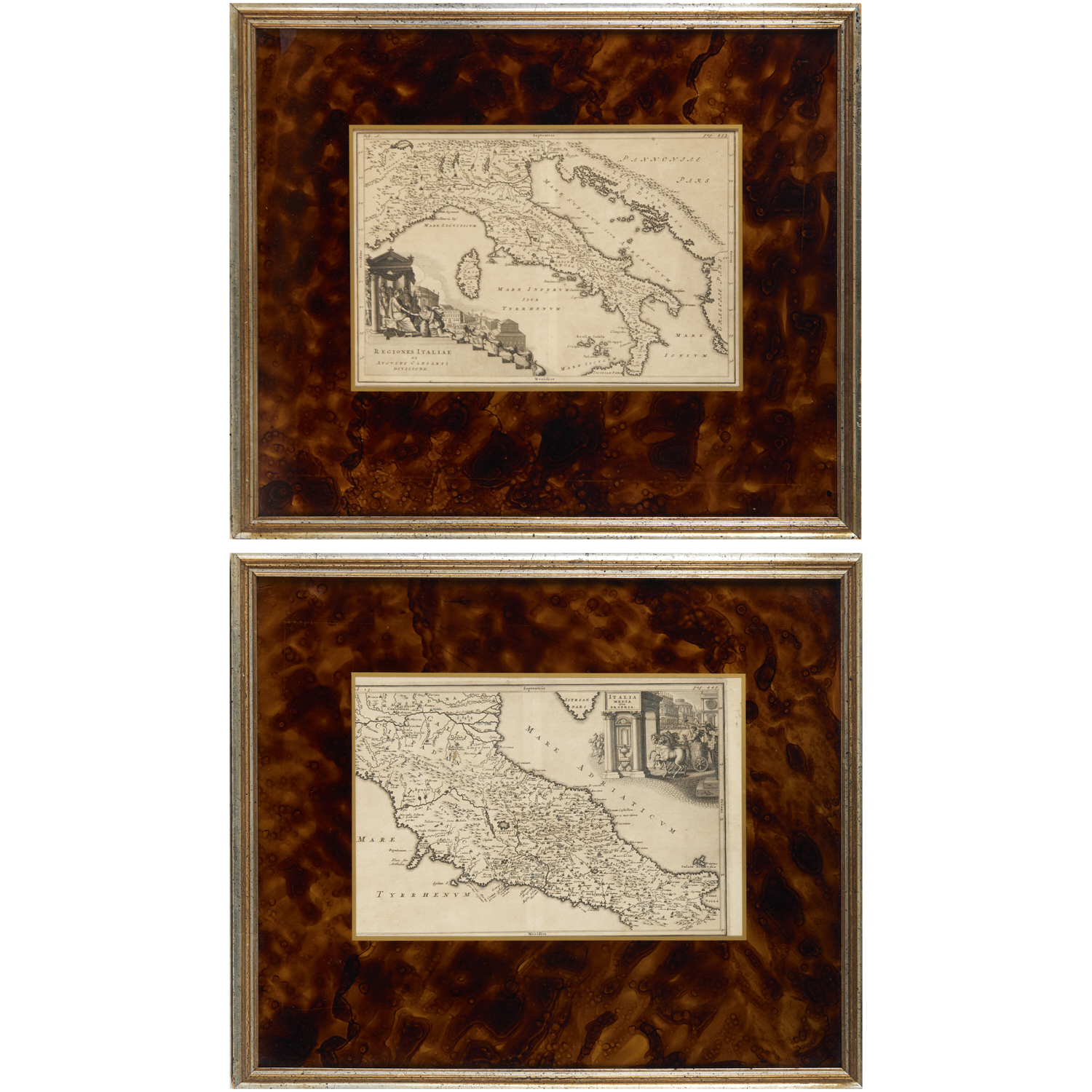 PAIR ANTIQUE MAPS, ITALY, 18TH C.