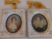 PAIR ANTIQUE MINI PORTRAITSPai