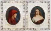 PAIR ANTIQUE MINIATURE PORTRAI