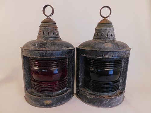 PAIR ANTIQUE PERKO SHIP