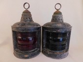 PAIR ANTIQUE PERKO SHIP LIGHTS