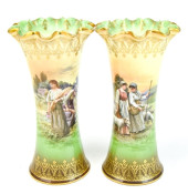 PAIR ANTIQUE ROYAL VIENNA HAND