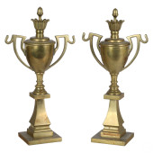 PAIR ANTIQUE STYLE BRASS ORNAM