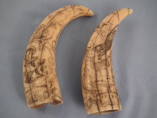 PAIR ANTIQUE WHALE TEETHPair of