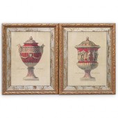 PAIR ANTONINI URN COLORED PRIN