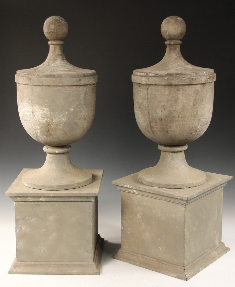 PAIR ARCHITECTURAL URNS -