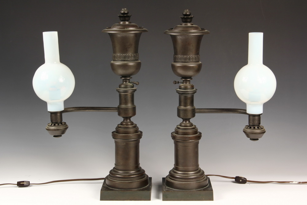 PAIR ARGAND LAMPS - Circa 1845 Pair