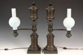 PAIR ARGAND LAMPS - Circa 1845