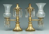 Pair Argand lamps: hexagonal b