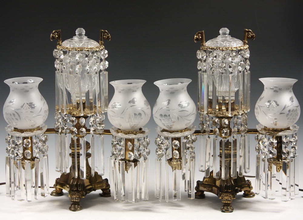 PAIR ARGAND LAMPS - Pair of Large