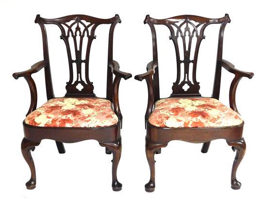 PAIR ARMCHAIRS, ENGLISH, MID TO